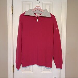 Pringle of Scotland Nick Faldo Barbie Pink 1/4 Zip Women’s Wool Sweater | Medium